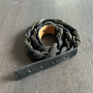 WORTH - Black and brown braided belt. S.